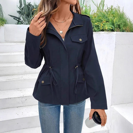 Damen Übergangsjacke mit verstellbarem Taillenzug und praktischen Taschen R&B