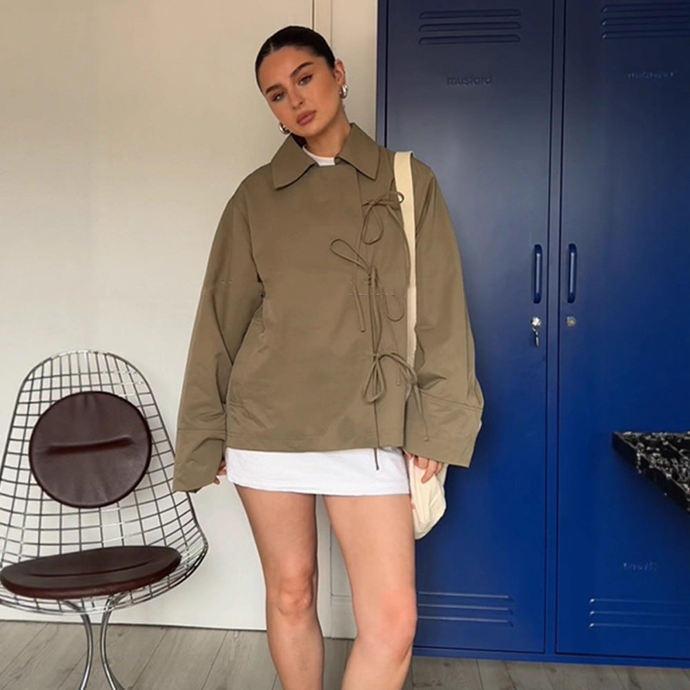 Damen lässige Windjacke mit verstellbarem Kordelzug R&B