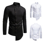 Herren modisches Hemd mit asymmetrischem Knopfdesign und elegantem Kragen R&B