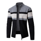 Herren modische Strickjacke mit hohem Kragen und strukturiertem Design