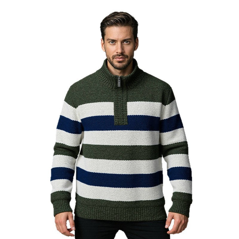 Herren Strickpullover mit hohem Kragen R&B