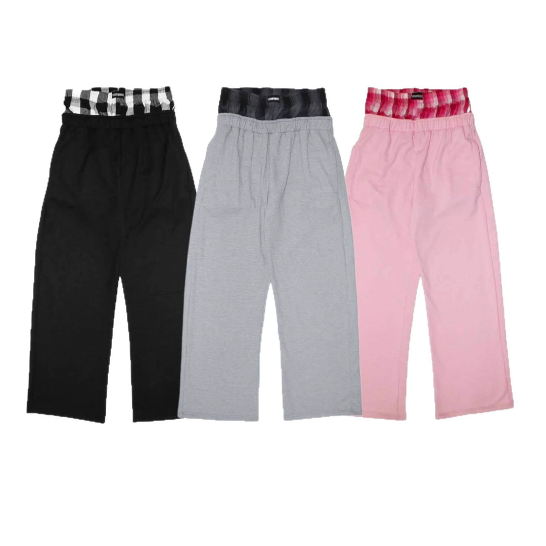Damen nan lässige Jersey-Loungehose mit elastischem Bund und weitem Bein R&B