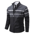 Herren Strickjacke mit Stehkragen und Norweger-Muster R&B