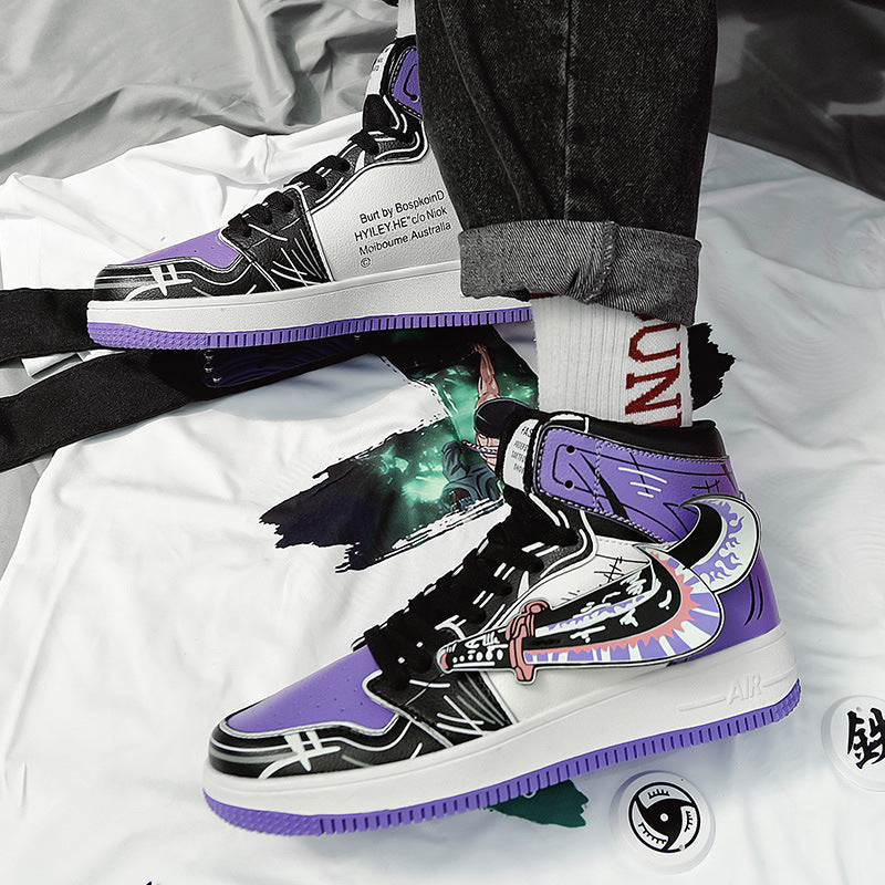 Damen Sportliche High-Top Sneakers mit auffälligem grafischem Design