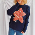 Damen Strickpullover mit kreativem Motiv und lässigem Schnitt R&B