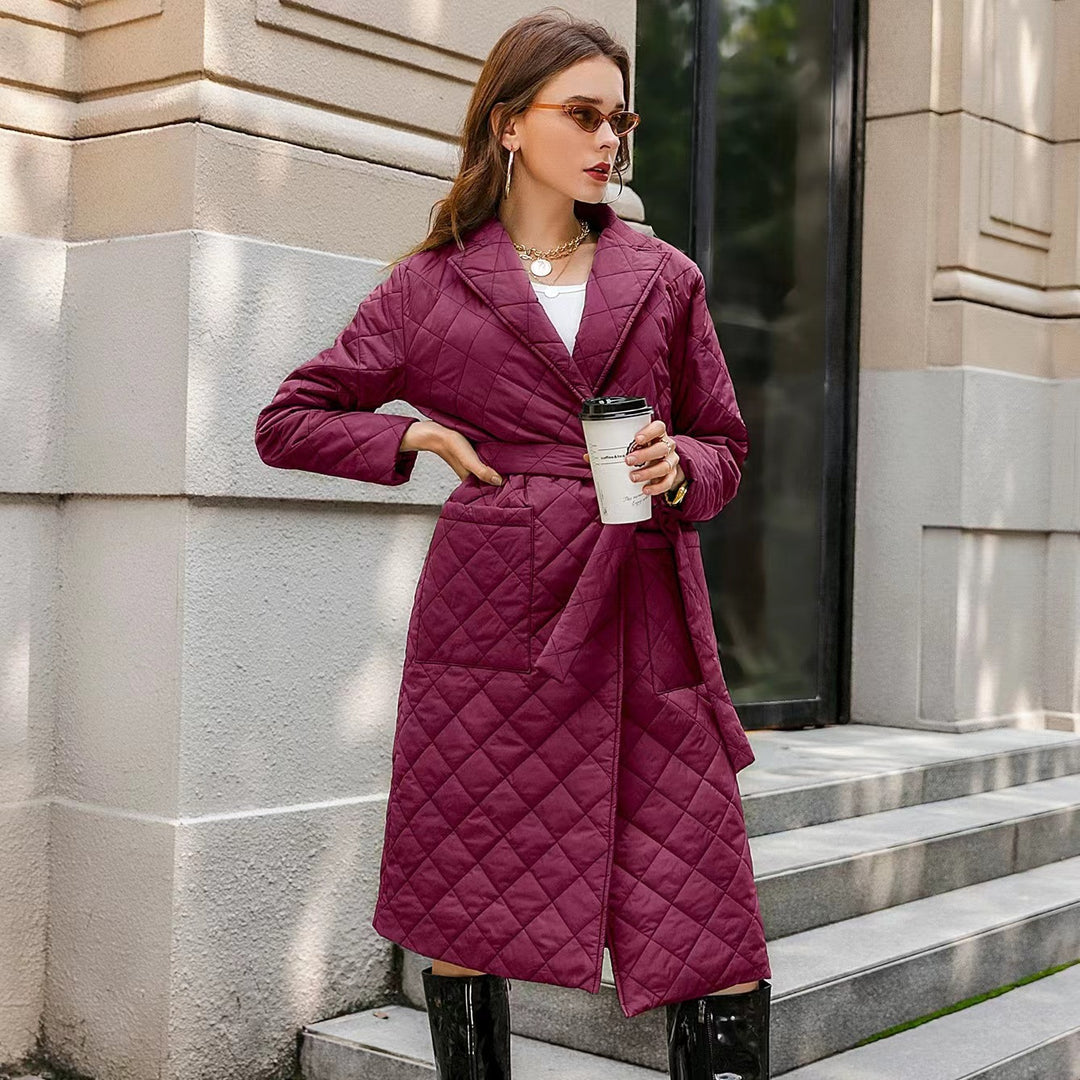 Damen Steppmantel mit eleganter Taillierung und praktischen Taschen R&B