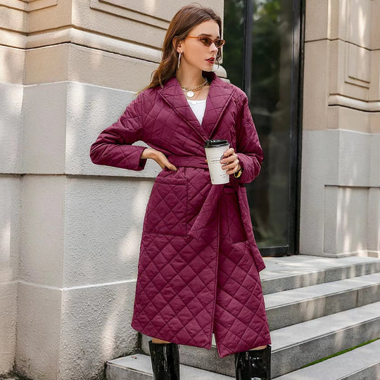 Damen Steppmantel mit eleganter Taillierung und praktischen Taschen R&B