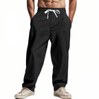 Herren bequeme und lässige Freizeithose mit elastischem Bund und seitlichen Taschen R&B