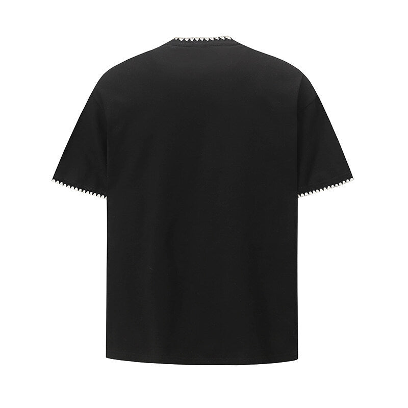 Damen lässiges T-Shirt mit kreativem Kragen R&B