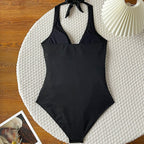 Damen eleganter Badeanzug mit raffiniertem Wickeldesign R&B