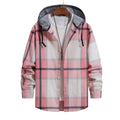 Herren Langarm-Hemdjacke mit Kapuze und modernem Karomuster
