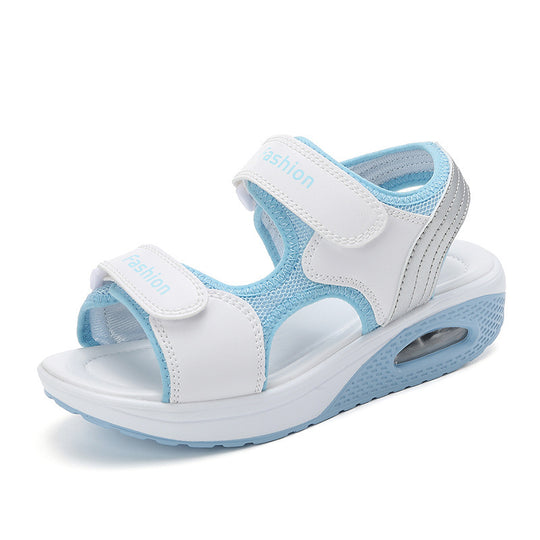 Damen nan ergonomische Sandale mit Luftkissen-Plateau, Klettverschlüssen und gepolstertem Fußbett R&B