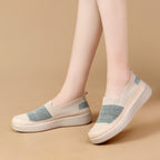 Damen Slip-On Sneakers mit atmungsaktiver Strickoberfläche und rutschfester Sohle R&B
