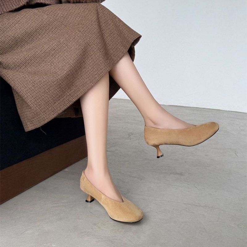 Damen spitze Wedge-Pumps aus samtweichem Velours R&B