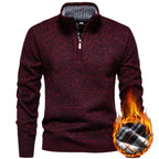Herren Strickpullover mit halbem Reißverschluss und modischem Strukturdesign R&B