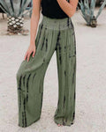 Damen Palazzo-Hose mit dehnbarem Taillenbund und modernem Streifenmuster R&B
