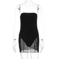 Damen Figurumspielendes Minikleid mit transparentem Unterrock R&B