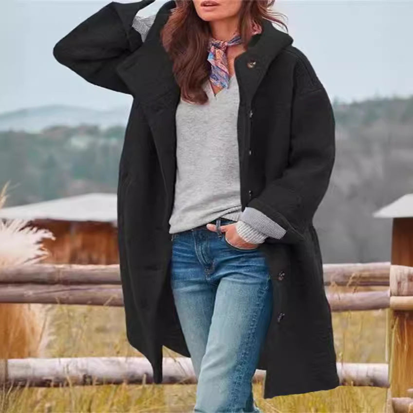 Damen Oversized Wollmantel im casual Look R&B