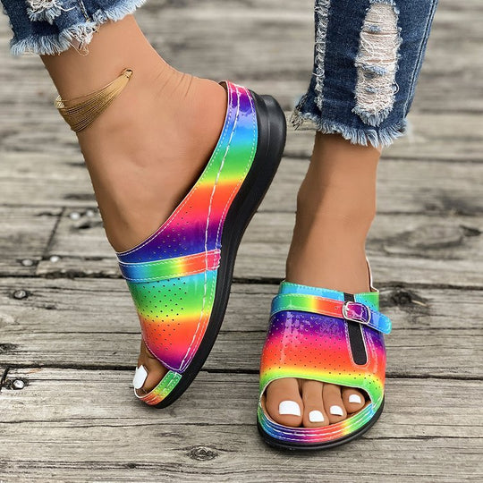 Damen komfortable Riemensandalen mit atmungsaktiven Luftlöchern R&B