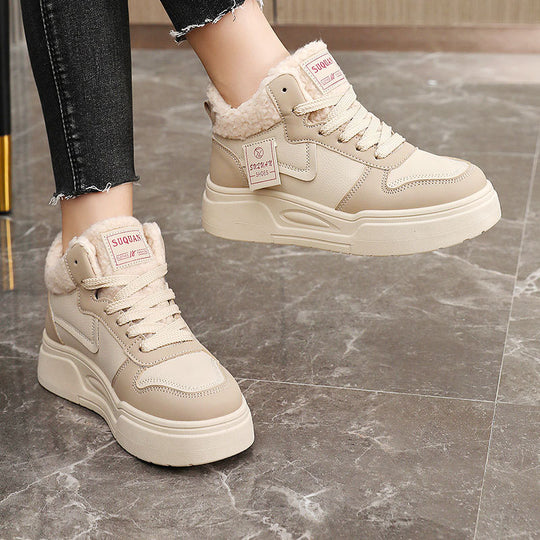Damen hohe Modische Sneakers mit kuscheligem Innenfutter und sportlichem Design R&B
