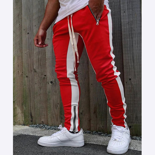 Herren Sportliche Slim-Fit Jogginghose mit Seitentaschen R&B