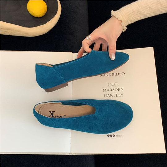 Damen elegante Slipper aus weichem Veloursleder R&B