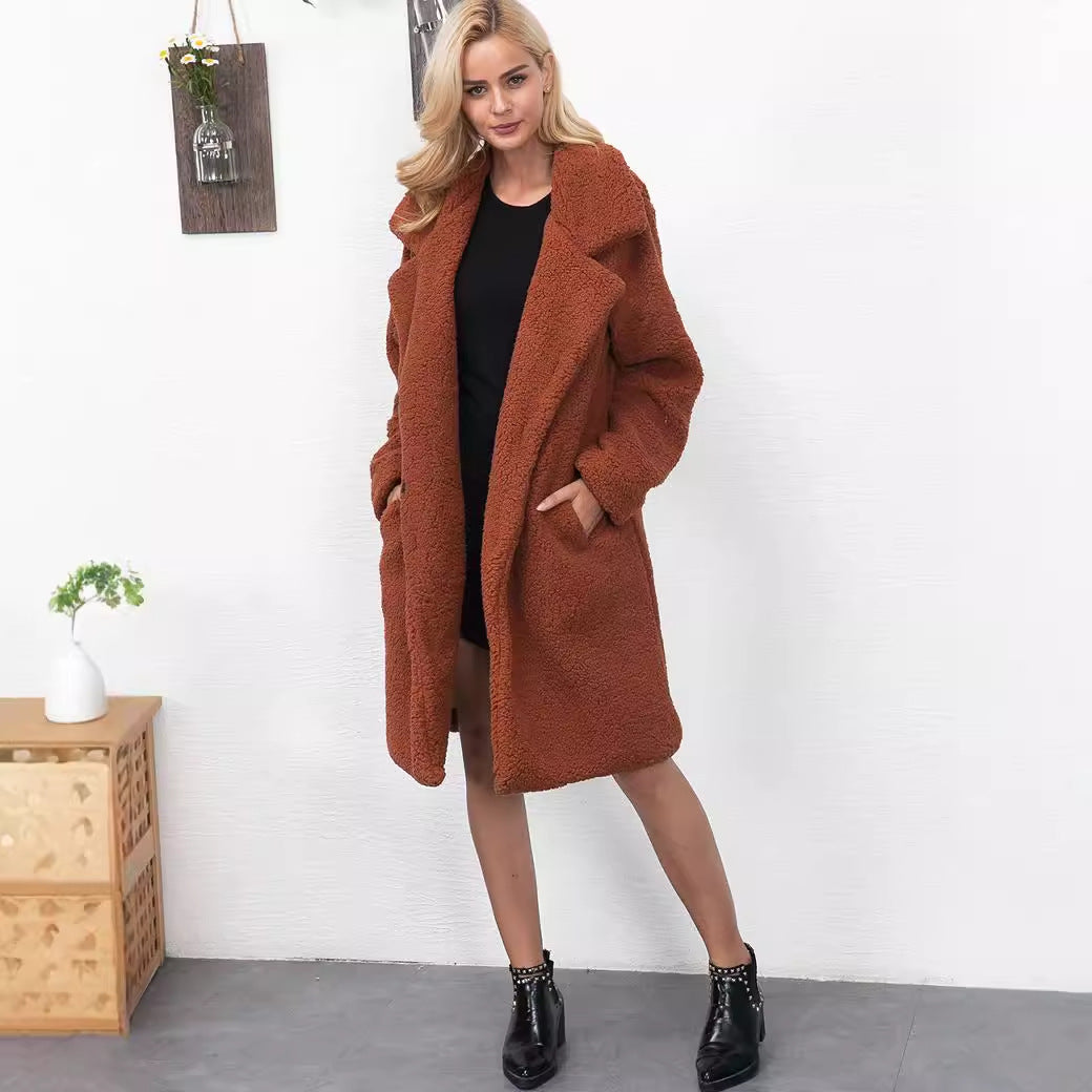 Damen Kuscheliger Teddy-Mantel R&B