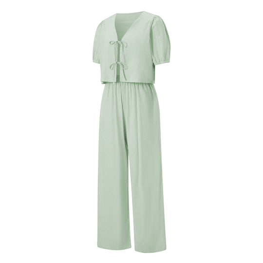 Damen luftiges Sommer-Jumpsuit mit Raffung R&B