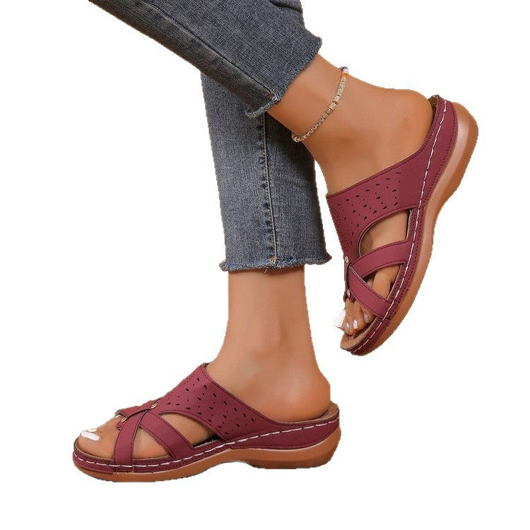 Damen Relaxsandalen mit perforiertem Obermaterial und anatomischer Fußbettung R&B