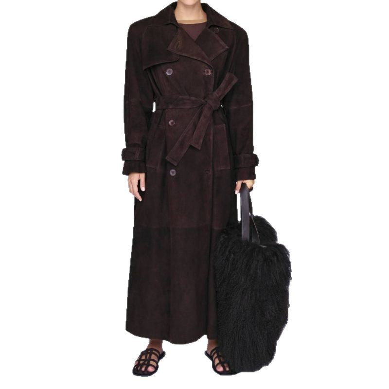 Damen Trenchcoat aus weichem Wildleder R&B