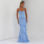Damen Elegantes Abendkleid mit floralem Spitzenmotiv und tailliertem Schnitt R&B