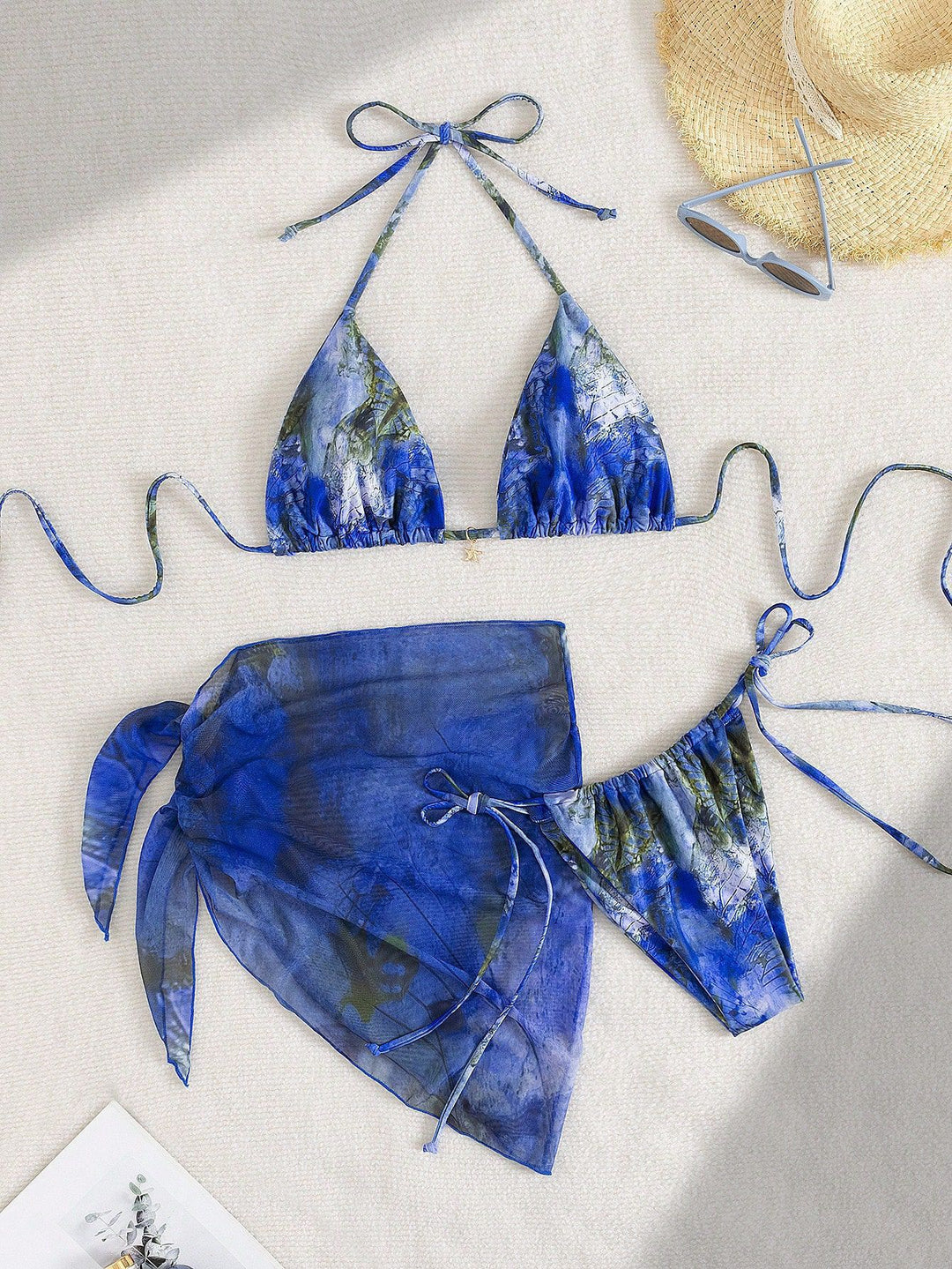 Damen Triangel-Bikini mit floralem Design R&B