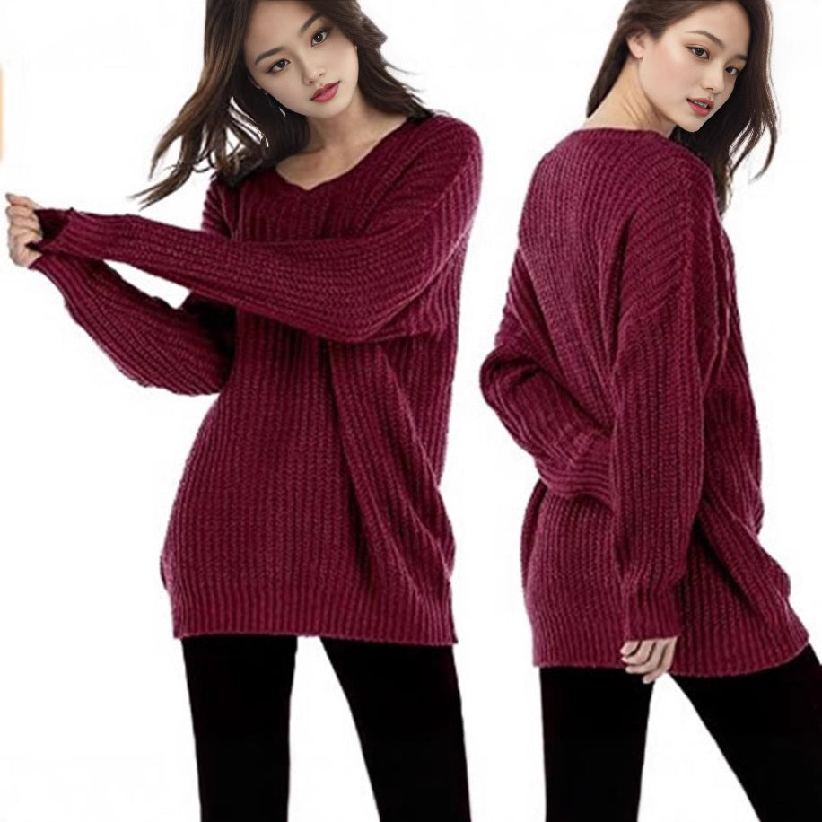 Damen Grobstrickpullover mit weitem Schnitt und lässigem Tragekomfort R&B