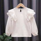 Mädchen Rundhals Sweatshirt mit Rüschendetails und Herzapplikation R&B