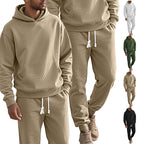 Herren nan strukturierter Velours-Jogginganzug mit Kapuzenpullover und Kordelzughose R&B