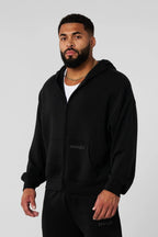 Herren Kapuzenpullover mit durchgehendem Reißverschluss und praktischen Taschen R&B