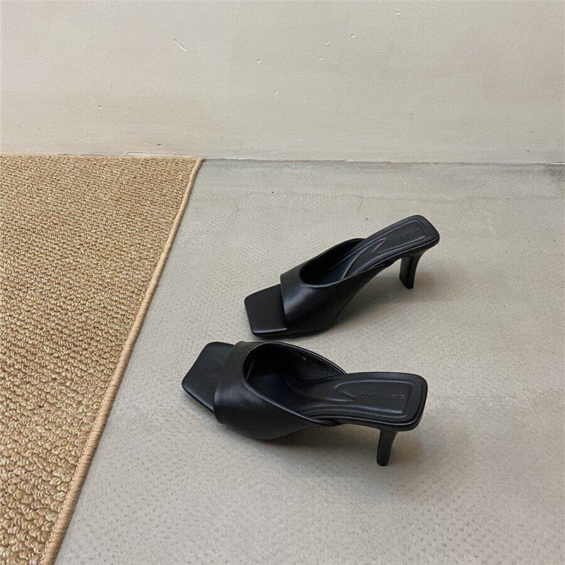 Damen elegante Mules mit geschwungenem Design R&B