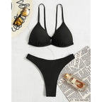 Damen Triangel-Bikinioberteil mit verstellbaren Trägern und trendigem Kreuzdesign