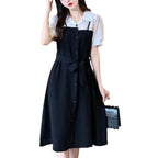 Damen Hemdblusenkleid mit tailliertem Schnitt und Knopf-Details