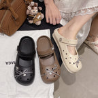 Damen Praktische Clogs mit funkelnder Dekoration und verstellbarem Riemen EB
