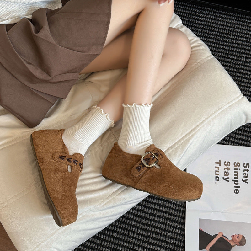 Damen Clogs mit komfortablem Kunstleder-Obermaterial und modischer Schnalle R&B