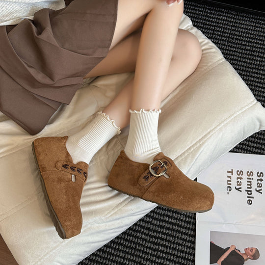 Damen Clogs mit komfortablem Kunstleder-Obermaterial und modischer Schnalle R&B