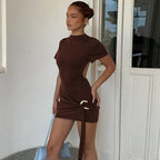 Damen Figurbetontes Kleid mit Drapierung und Schlaufe R&B