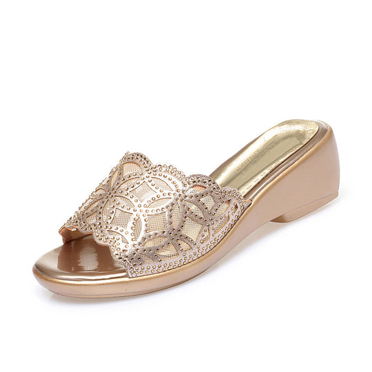 Damen elegante Mules mit Schmuckdetail und komfortablem Blockabsatz R&B