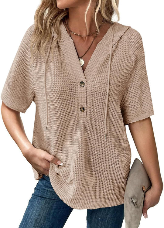 Damen Kapuzenshirt im Waffelmuster R&B