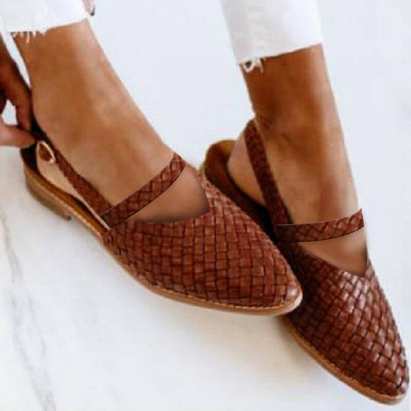 R&B | Woven-Style Spitze Slingback Flats für Damen