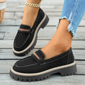 Damen Chunky Loafers mit rutschfester Sohle und dekorativem Riemen