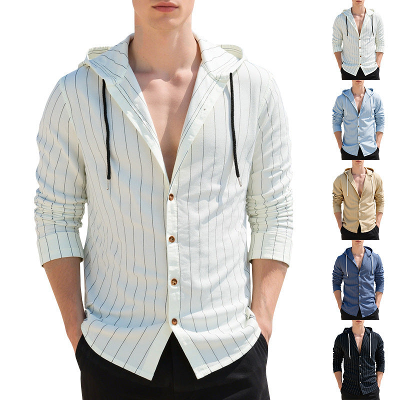 Herren lässige und modische Hemdjacke mit Kapuze R&B