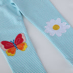 Mädchen Leggings mit buntem Schmetterlings- und Blumenapplikationen R&B