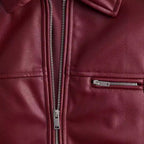Damen modische Kunstlederjacke mit elastischem Saum und modernem Schnitt R&B